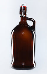 Growler en verre ambré de 1 litre avec poignée