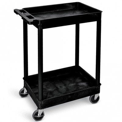 2 Shelf Plastic Tray Trolley, 150kg Load Capacity