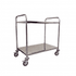 2 Shelf Stainless Steel Tray Trolley – 100kg Capacity with Braked Castors