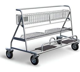 Chariot à plaques Carry WP4 – Avec panier et étagère pour la manutention de matériaux en feuille