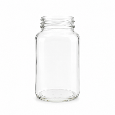 120ml (4oz) White Flint Glass Powder Bottle