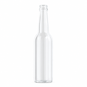 330ml hvidt flintglas engangs ølflaskek – 28mm kroneluk