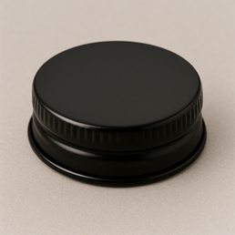 Capuchon en métal noir mi-profond de 38 mm à visser (MTO) – 12 mm de haut