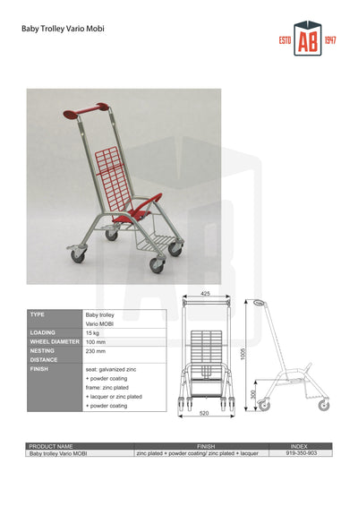 Poussette Bébé Vario Mobi – Poussette de Voyage Familiale Compacte