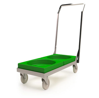 Double Dolly Trolley for 18L, 30L, 45L & 73L Stacking Bins – Compatible with 90L Nesting Bin & 90L Tapered Nesting Bin – Food Approved