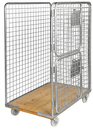 Roll Container with Wooden Base – Heavy Duty Galvanised Roll Cage | 800kg Load Capacity