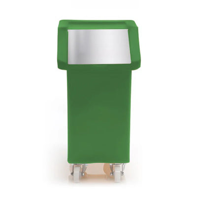 65 Litre Ingredients Trolley with Stainless Steel Flap Lid – Food Approved Mobile Storage Bin