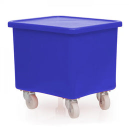 Camion moulé approuvé pour les aliments de 115 L avec couvercle amovible – Base solide
