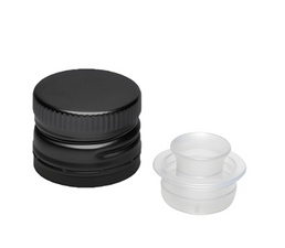 Capuchon de versement d'huile en plastique noir avec témoin de falsification de 31,5 mm