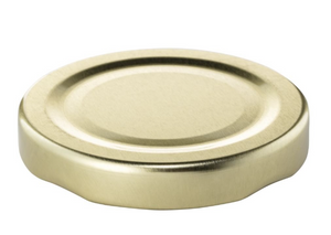 53mm pale gold metal roll-threaded RTO twist-off cap for bottles