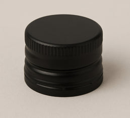 Capuchon noir de 18 mm à preuve de falsification avec doublure EPE – Idéal pour les bouteilles d'huile