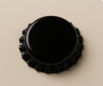 Capsules noires couronnes pour bouteilles de bière – 26 mm