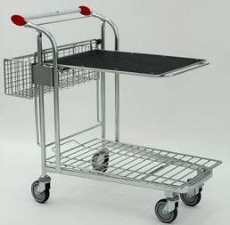 Vario WTP-3D Chariot de Transport – Chariot à Double Niveau avec Panier et Étagère