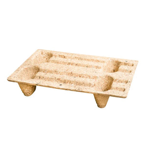 Palette d'affichage en aggloméré – 600x400x120mm – 4 pieds – Empilable – Capacité de 250kg