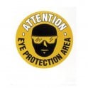Attention Eye Protection Area Floor Marker Sign – 430mm Diameter Slip Resistant Graphic