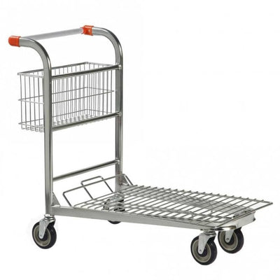 Nestable Stock Trolley with Rear Basket, 500kg Capacity