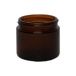 60ml amber squat glass jar with wide mouth opening