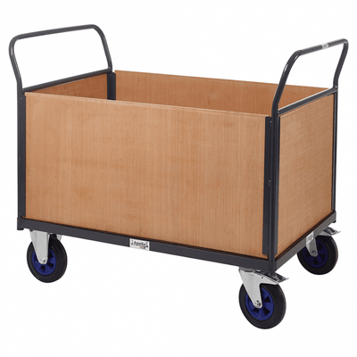 Heavy Duty Platform Trolley with 4 Timber Sides – 600kg Capacity