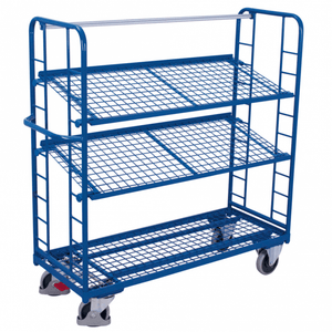 Heavy Duty Shelf Trolley with 2 Adjustable Mesh Shelves & Brake – 400kg Capacity