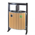 Twin Wood Effect Slatted Outdoor Litter Bin – 2 x 39 Litre – 1000x700x400mm