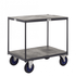 Heavy Duty 2 Shelf Tray Trolley, Steel & Timber Shelves, 600kg Load Capacity