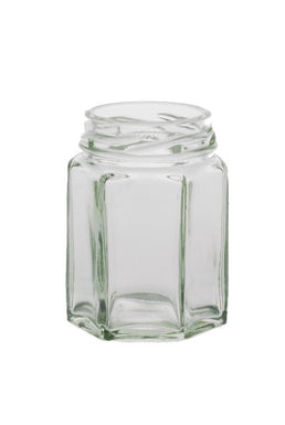 Bocal en verre hexagonal de 110 ml