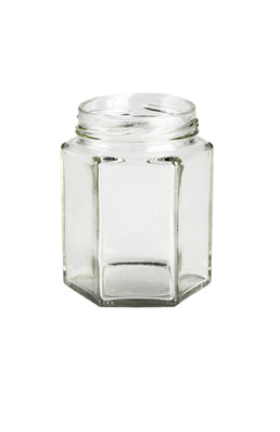 Bocal en verre hexagonal de 195 ml