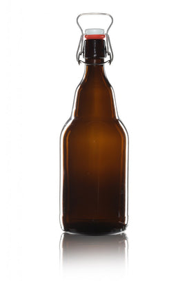 Flacon en verre ambré de 2 litres avec bouchon à bascule