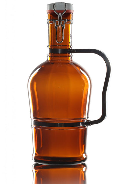 Growler en verre ambré de 2 litres Zeus