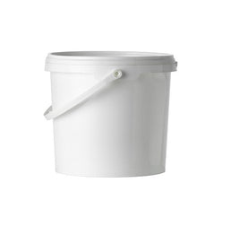 Seau blanc de 5 litres avec couvercle à preuve de falsification