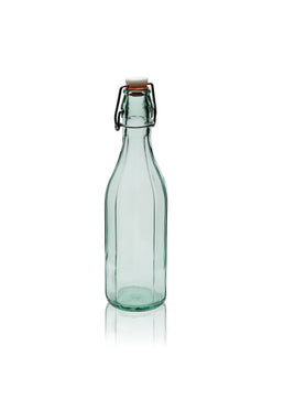 Bouteille Costolata Facettée en Verre Flint de 500ml avec Bouchon à Bascule