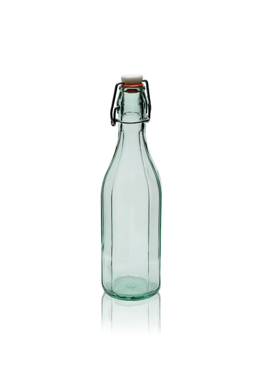 Bouteille Costolata Facettée en Verre Flint de 500ml avec Bouchon à Bascule