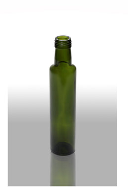 Bouteille d'huile Dorica en verre vert de 500 ml (goulot à vis)