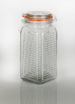 Bocal en verre Kilnclip à rainures de 1800 ml