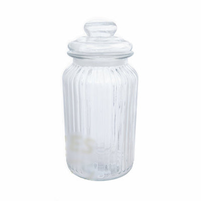 Bocal en verre à bouchon nervuré de 1,3 litre