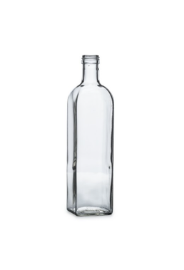 Bouteille d'huile en verre Marasca Flint blanc de 1 litre (goulot à vis)